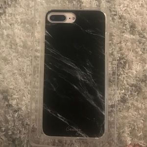 Black marble phone case